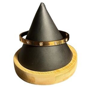 Rose Gold and Diamond Bangle Bracelet Hinged 8" Inlaid Diamond Bangle Bracelet